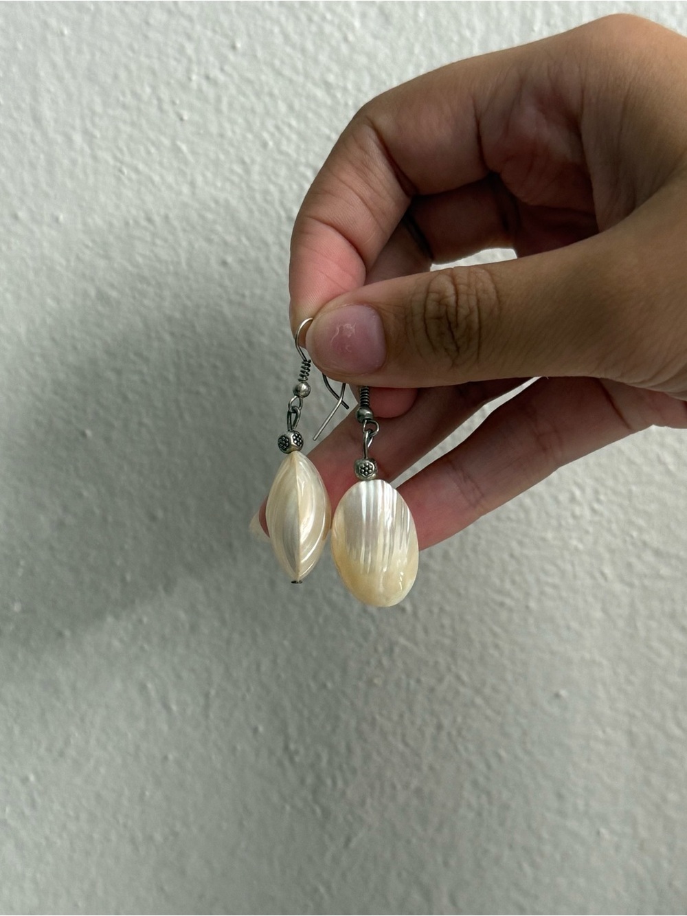 Handmade Cream Shell Drop Earrings